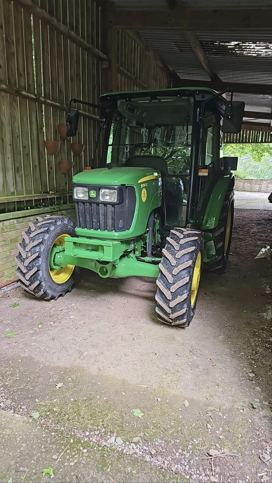 The estate tractor in the barn